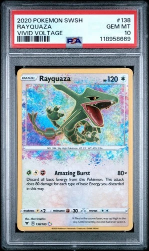 PSA 10 – 2020 Pokémon Vivid Voltage #138 Rayquaza – GEM MINT Amazing Rare