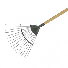 Image of Kent & Stowe Carbon Steel Long Handled Leaf Rake | K/S70100262