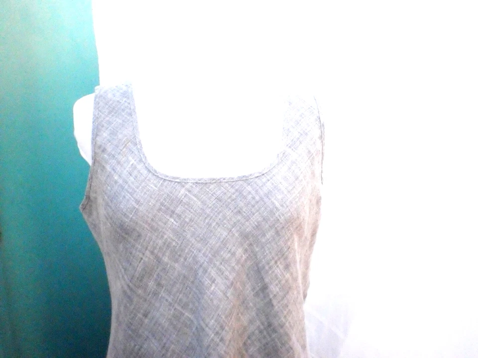 Shamask linen heather gray bias cut top XL - Image 4 of 4