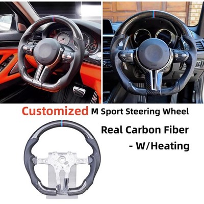 For BMW F10 F11 F18 F12 F12 F01 M5 REAL Carbon Fiber Steering Wheel 5 6 7 Series