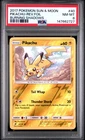2017 POKEMON SUN & MOON BURNING SHADOWS #40 PIKACHU-REVERSE FOIL PSA 8