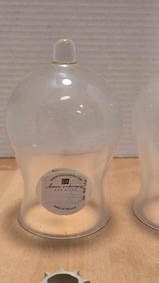 Juego de 4 globos portavelas de vidrio transparente tazas votivas interiores del hogar EE. UU. Foto 2 de 4