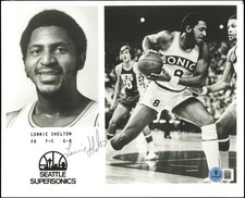 Lonnie Shelton Signed Team Issued 8x10 Photo Supersonics Beckett #BT66613