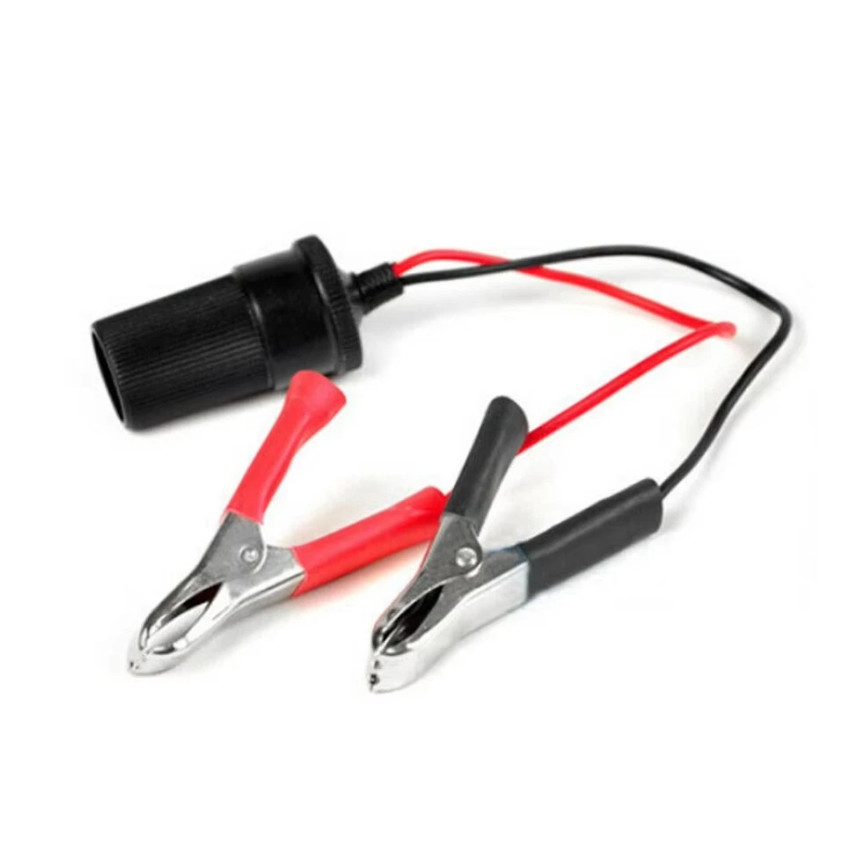 1pc 12V Car Battery Clip to Cigarette Lighter Adapter Socket Cable - NEW