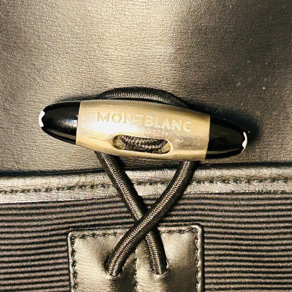 Montblanc business tote bag uomo nera pelle tessuto tecnico originale document Foto 4 de 4