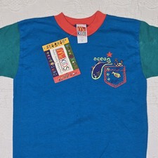 Vintage McDonalds McKids 80s Shirt Bright Toddler 4T New Blue Green Colorblock