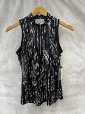 Tail Golf Top Sleeveless Zip Black NWT