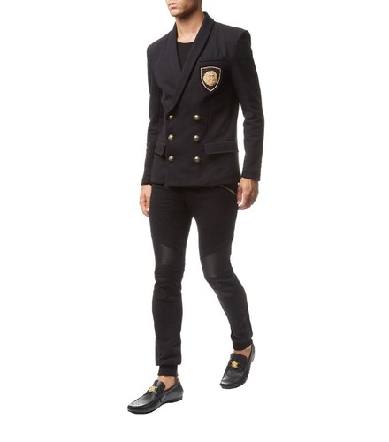 Balmain Double-Breasted Jersey Blazer 
