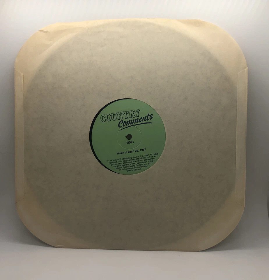 COUNTRY COMMENTS RADIO SHOW 4-20-1987 VINYL Oak Ridge Boys-Judds-Steve Earle - Image 3 of 4