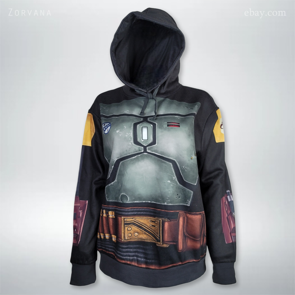 Star Wars: Boba Fett Black Pullover Hoodie, Adult Mens Costume | M