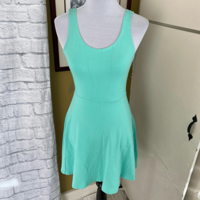 Express women S scoopneck tank top fit & flare dress w/back zipper mint  green | eBay
