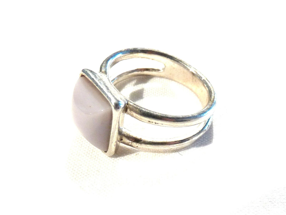 Bague Scooter – Alliage Argenté Et Bronze – Lucite Noire – Occasion Très Bon état