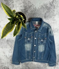 True Religion Joey Super T Y2K Faded Denim Jeans Chief Keef Washed Light Jacket