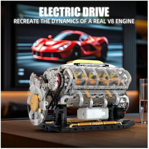 V8 Engine Building Kit Build Your Own Mini Engine That Works 692 Pieces STEM - Picture 6 of 15