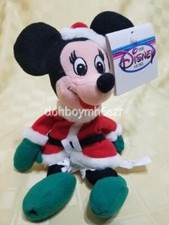Disney Store Santa Minnie Mouse Bean Bag plush