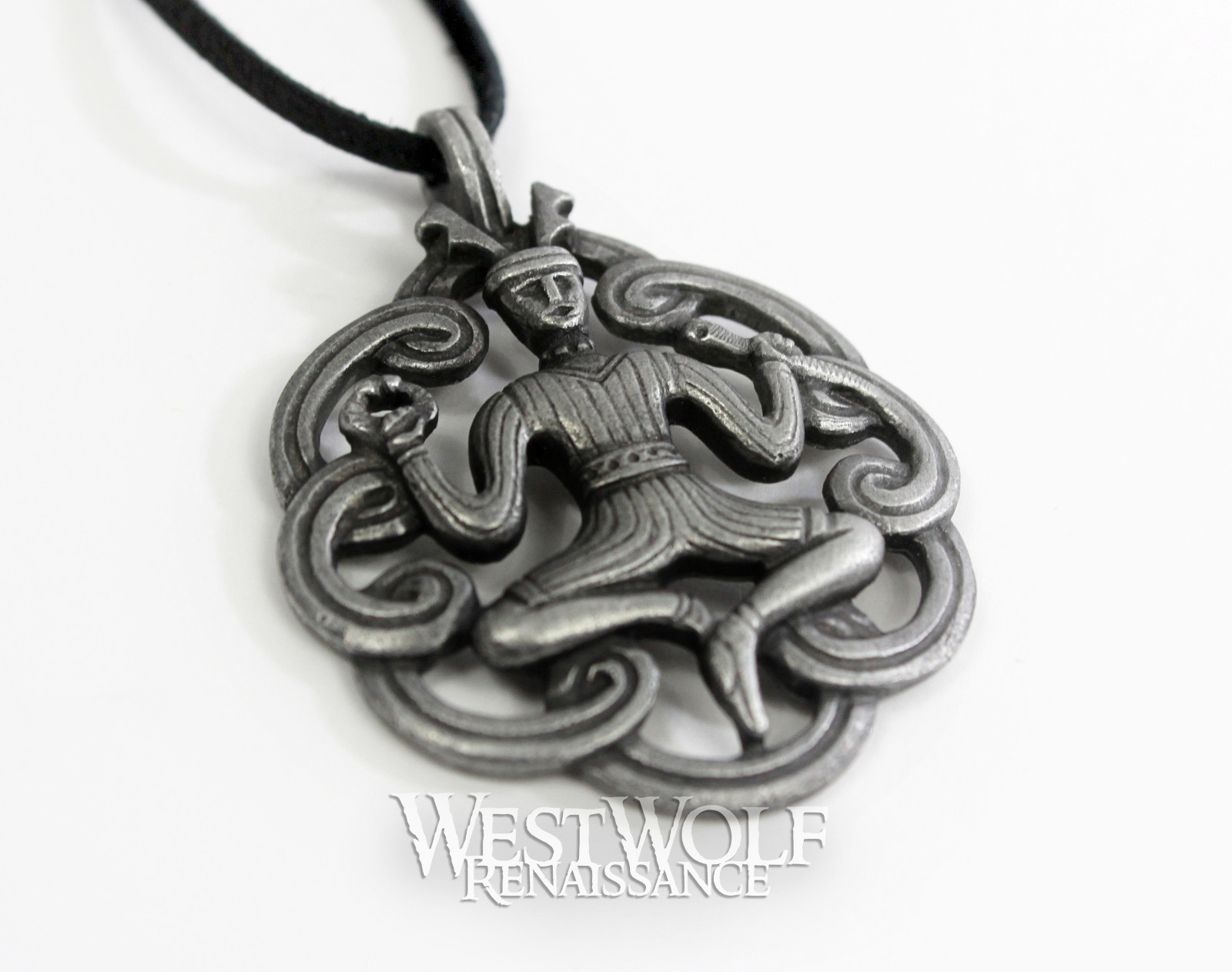 Pendentif dieu cornu celtique Cernunnos amulette pagan - La Boutique Curieuse