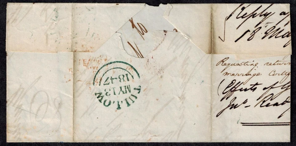 Dutch East Indies Pre Stamp 1847 Full Cover Ballon to London East India Company - Image 4 of 4