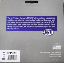 SIT Strings PowerFlat Flatwound 4 String Light Stainless Steel Bass PF45105L