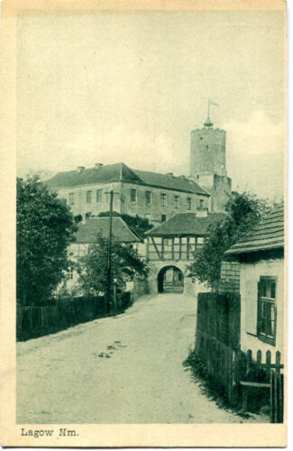 AK LAGOW /Neumark Kr. SCHWIEBUS Burg, Tor, Straße 20/30er - Afbeelding 1 van 1