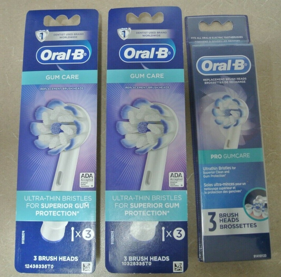 OralB Pro Gumcare 3 Replacement Brush Heads Each 9 Total Heads New
