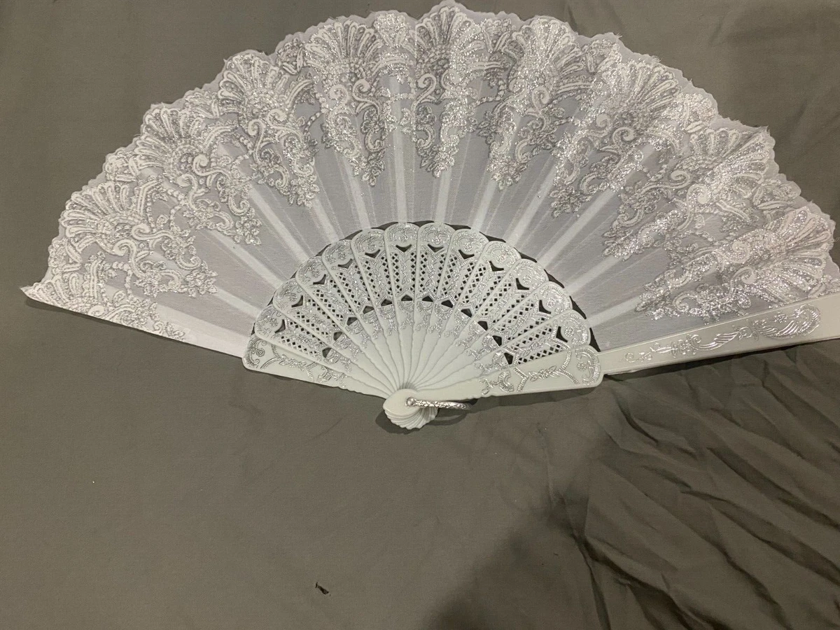 银色老式手工风扇| eBay