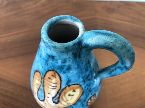 Vase LA VIETRESE 40er Jahre aus polychromem emailliertem Terrakotta handdekoriert - Bild 8 von 10