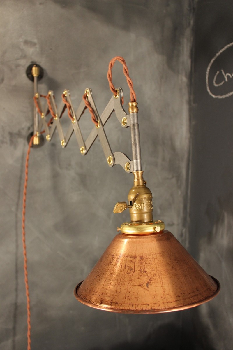 Industrial Lighting - Vintage Scissor Lamp - Accordion Sconce