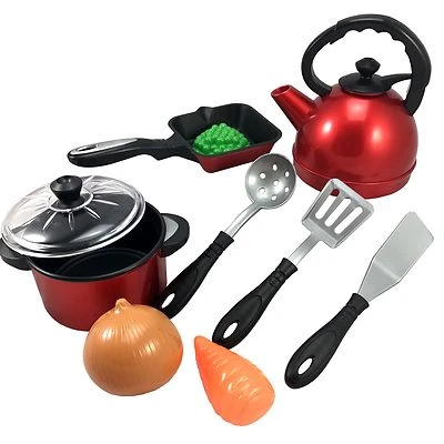 TIKTAKTOO 10tlg Küchenset Wasserkessel Kinder Spielküche Topf Pfanne Topfset Zubehör Küche
