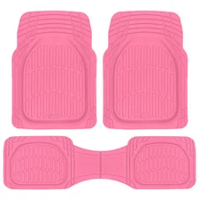 Carbella FlexTough Pink Deep Dish Rubber Floor Mats for Car SUV Truck Interior