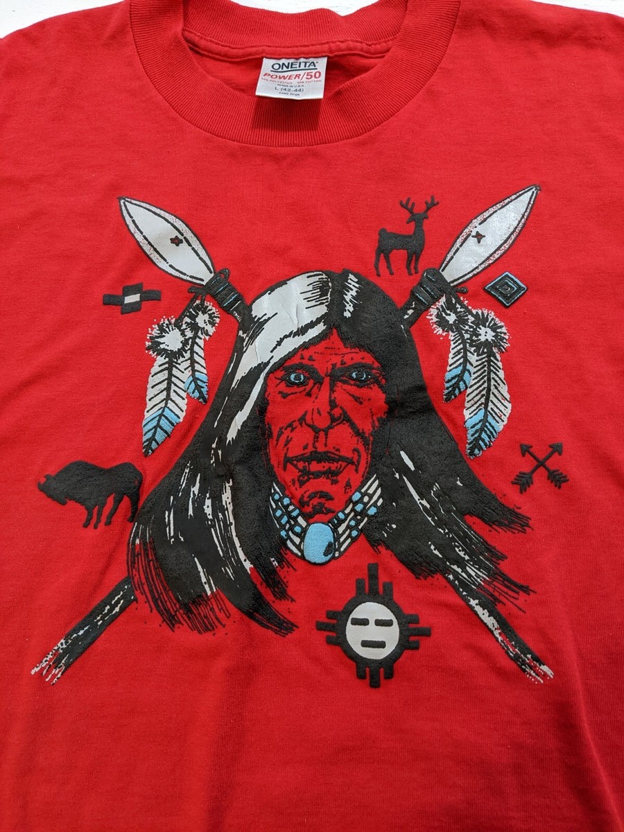 80s ©️88 ONEITA POWER-T MADE IN USA XL Vintage 90s 80s Oneita POWER 50 T Shirt RED Single Stitch sz L