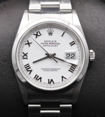 Rolex Datejust 36 Steel 16200 White Roman, Oyster - Pre-owned