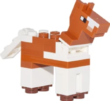 Minecraft Minifigure LEGO minehorse01 HORSE DARK ORANGE w/ Ass'y Instr. **NEW**