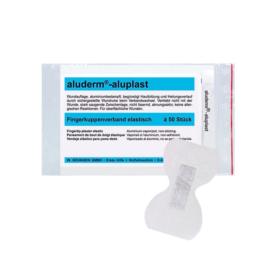 SÖHNGEN® aluderm-aluplast Fingerkuppenverband elastisch ca. 4,3 x 7,2 cm (50 Stck.)
