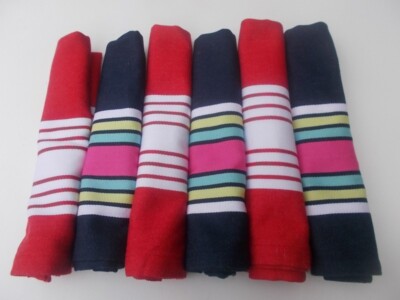 6 SERVIETTES DE TABLE BAYONNE LINGE BASQUE LASPORTES 45 X 45 COURTELLE