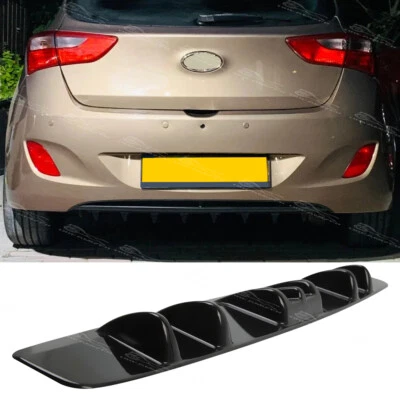 DREAMIZER For Hyundai i30 Hatch i40 Gloss Rear Bumper Diffuser Spoiler Splitter 7-Fins Lip