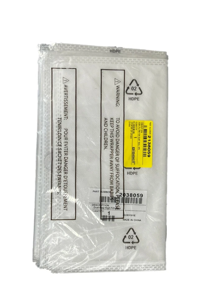 (9) Bissell 42Q8 Opticlean Vacuum Bags # 2138059 fits 42Q8, 42Q8C, 42Q82 - Image 4 of 4