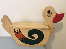 Vintage Antique 27  SOLID Wood Wooden Childs Kids Rocking Rocker DUCK Toy
