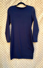 Unbranded Women’s Size L Black Round neck long sleeve stretch fitted dress