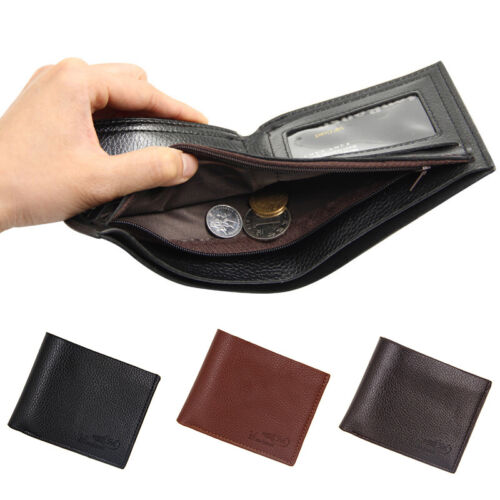 ID uomo pelle supporto carta di credito borsa solido ultra sottile portafoglio #N - Foto 1 di 15
