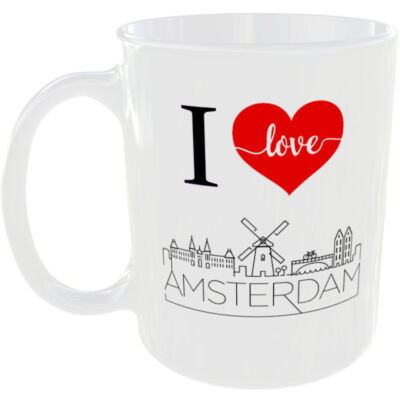 AMSTERDAM NIEDERLANDE STADT SKYLINE TASSE KAFFEE TEETASSE I HERZ GESCHENK HIM HER LOVE