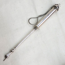 Sterling Silver Torah Yad Pointer Smooth & Yemenite Filigree By S. Ghatan