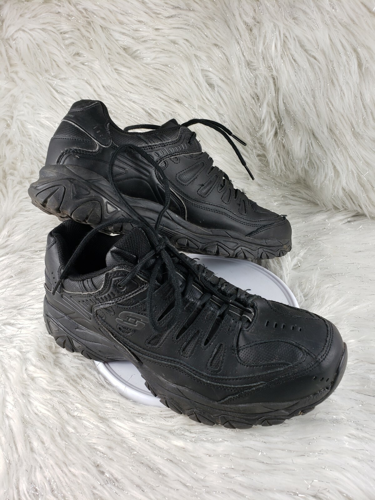 Skechers Size 11.5 Black Mens Shoe Memory Foam Sport Train Comfort Sneaker 50127