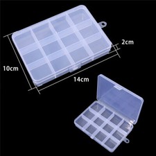 5pcs Rectangle 12 Grids Plastic Transparent Containers Storage Case Organizer