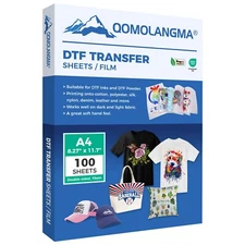 100 Sheets DTF Transfer Film A4 8.27" x 11.7" Matte Double Sided Hot Peel USA