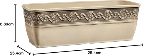 Classic Home and Garden 9410-060 Corinthian Trough Planter, 10", Cast Concrete - Picture 6 of 12