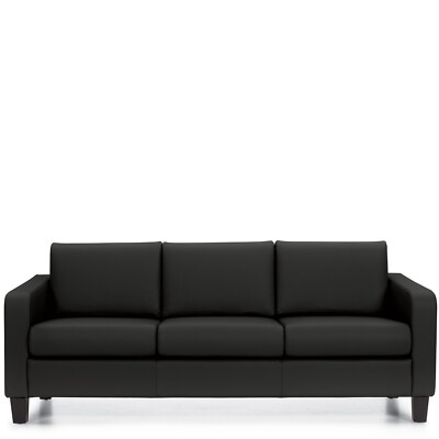 Offices To Go OTG13053 Three-Seat Waiting Room Reception Guest Sofa Chair Black