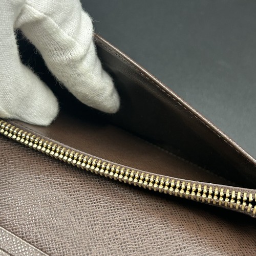 LOUIS VUITTON Damier Ebene Portefeuille Brazza Long Wallet N60017 Authentic - Picture 16 of 24