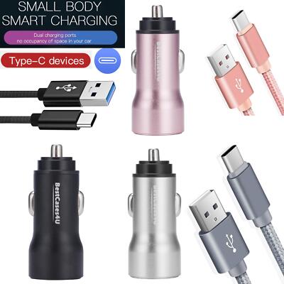 for Samsung A21s A70 A20e A50 Dual USB in Car Charger Type C Fast Charging  Cable UK