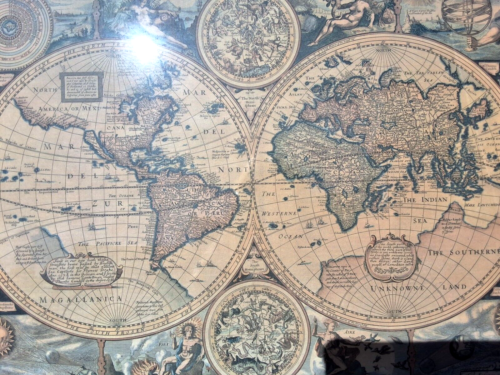 LARGE VINTAGE FRAMED REPRODUCTION JOHN SPEED'S 1626 MAP OF THE WORLD - Picture 3 of 14