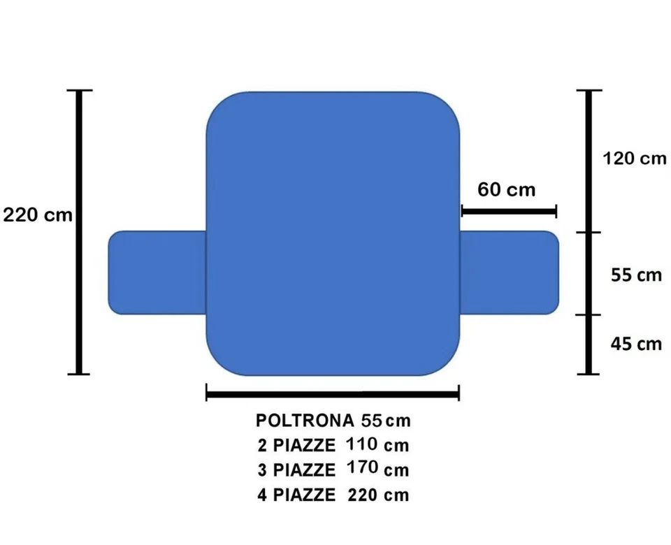 COPRI DIVANO 2 3 4 POSTI IL SALVA DIVANO REVERSIBILE TINTA UNITA. IRGE DOUBLE. - Immagine 4 di 4
